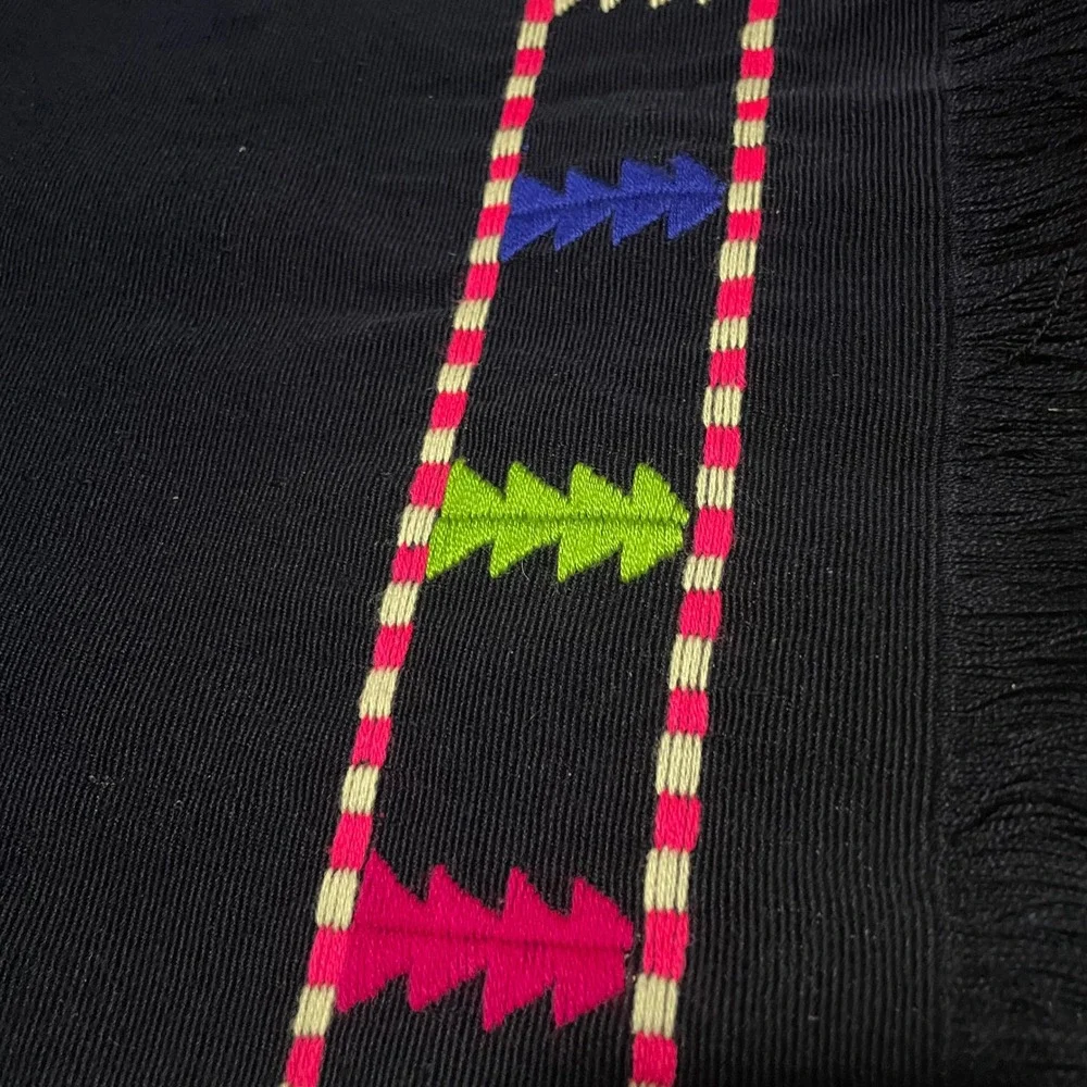 Embroidered Table placemats Set 3 Navy Colorful Boho‎ Decor Latin America 22x14